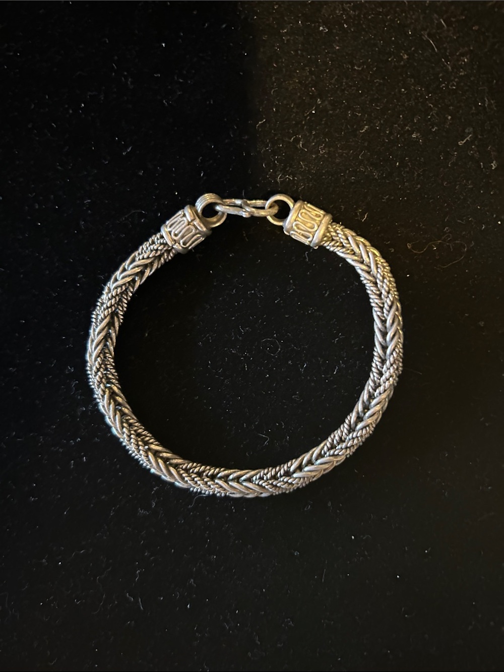 Sterling Silver Braided Woven Bracelet – 37.76g. Marked 925 on clasp